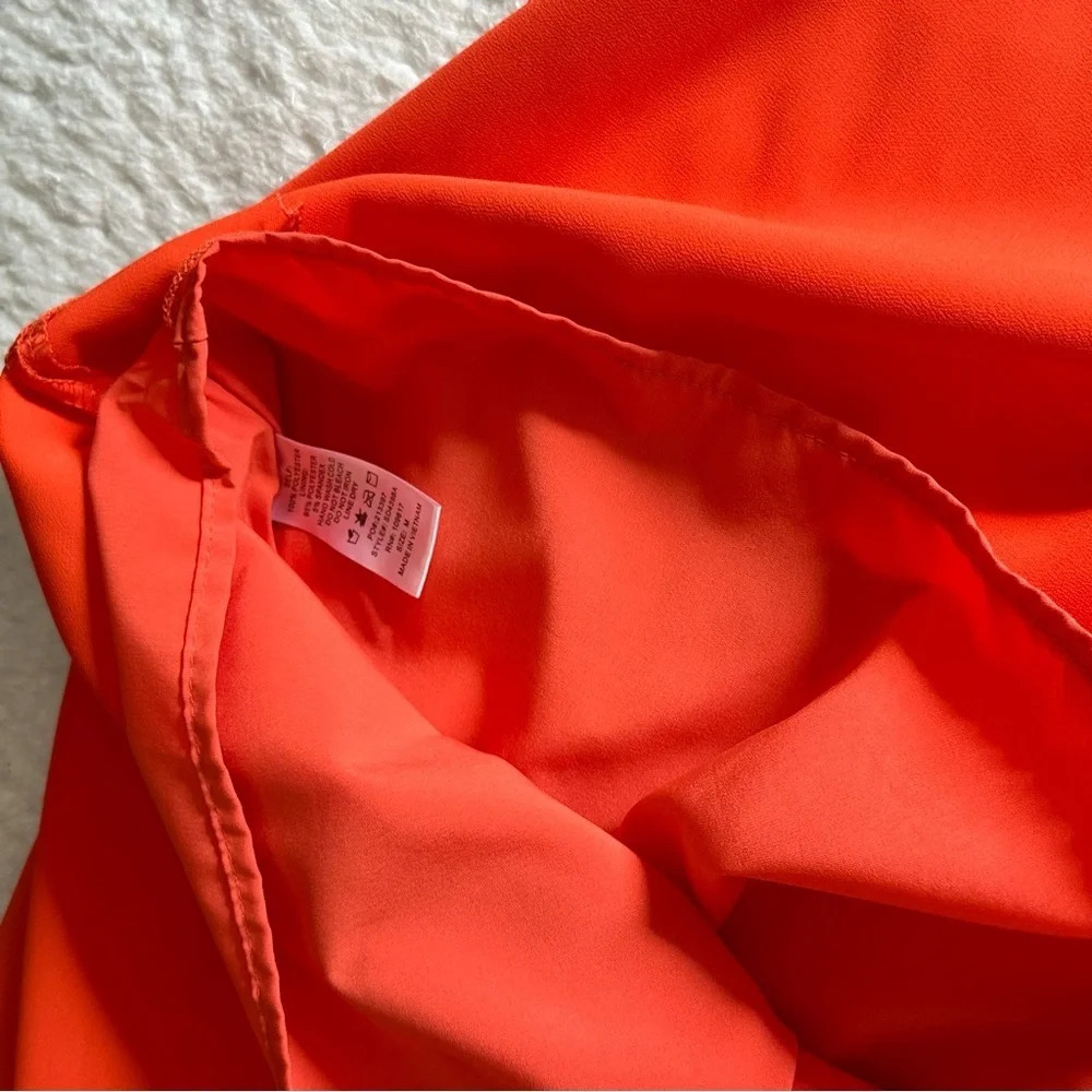 Boho Satin Slip Dress Orange V-Neck Medium Summer Beach 🔥 - Picture 4 of 11